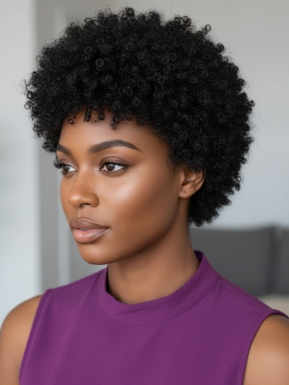 Black Curly Afro Wig - Elegant Natural Texture